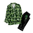 thumbnail image 1 of Gibobby Pijamas para Mujer Conjunto a Juego Pijamas navideños Conjunto de Pijama Largo de satén con Botones clásicos para Mujer con Bolsillos (Negro, XL), 1 of 4