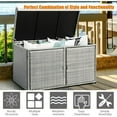 thumbnail image 6 of PetFurnishn Deck Box Outdoor Patio Pool Storage Box Outside Rattan Wicker Storage Bin Cabinet with Steel Frame Shelf for Garden Balcony Porch Yard Furniture Tools, 6 of 8