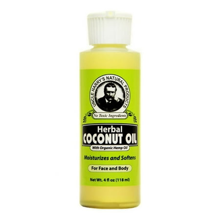 Herbal Coconut Oil for Face + Body by Uncle Harry's Natural Products (4oz (Best Coconut Oil For Face And Body)