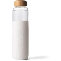 Soma 17oz (500ml) Glass Sport Water Bottle with Silicone Sleeve and 1-Hand Flip Top Lid - White