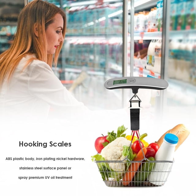50 kg / 110 lb Balanza de equipaje electrónica digital Maleta de mano LCD Gancho colgante Hugtrwg Para estrenar