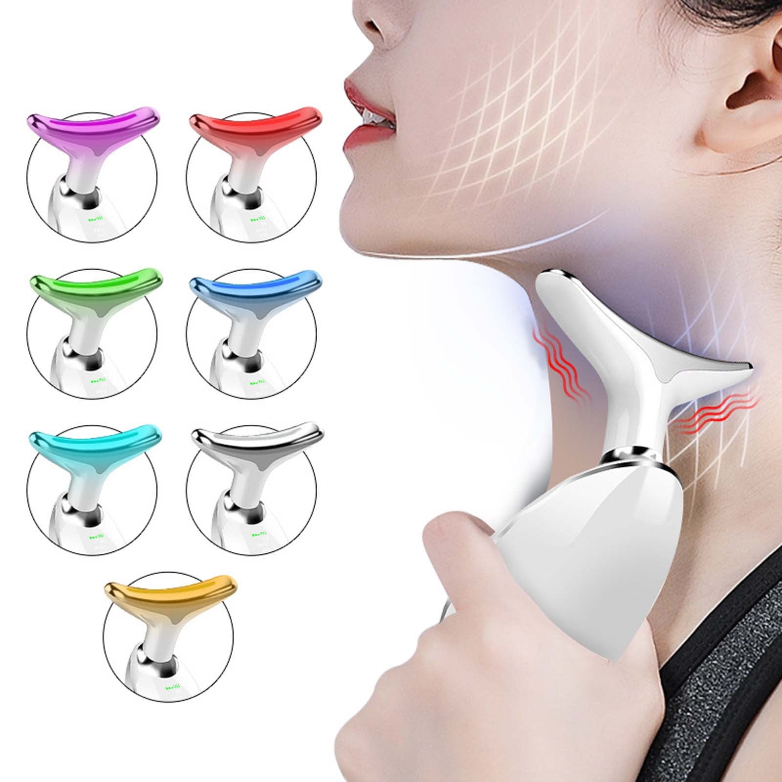 Momihoom Face and Neck Massager, 3 Color Led Face Neck Massager, Multifunctional Facial Skin Care Tool, Ideal for Home Skin Care