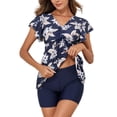 thumbnail image 1 of Aayomet Swimsuit for Women 2024 2 Piece Normal Swimsuit Backless 2 Piece Printing Adjustable Print Multi Color (Dark Blue, L), 1 of 5