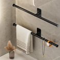 thumbnail image 2 of Soporte autoadhesivo para toallero de baño sin perforaciones, estante de toalla montado en la pared, accesorios de cocina para baño, colgador de toallas, 2 of 4