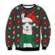 thumbnail image 1 of Suéteres navideños feos, jerséis verdes con estampado divertido en 3D, sudadera navideña para fiesta, cumpleaños, sudadera navideña 2024, 1 of 5
