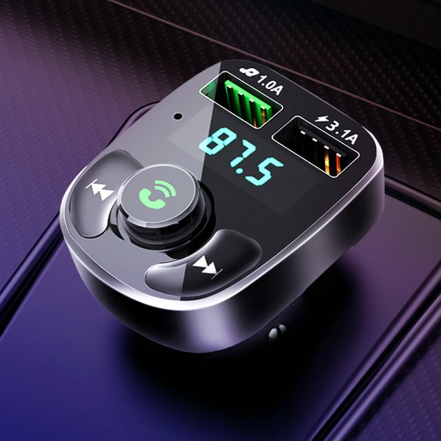 Binmer USB In-Car Adapter Wireless Bluetooth Kit QC3.0 Fast USB Charger Hands Free FM Bluetooth Transmitter