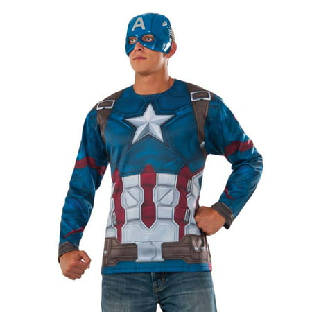 Marvel Heroes Civil War Captain America Costume Top and Mask