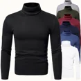 thumbnail image 2 of Camisa de manga larga con diseño de suéter de cuello alto para hombre, 2 of 5