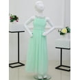 thumbnail image 6 of Runhomal Teenager Kids Flower Girl Dress Sequins Halter Neck Chiffon Wedding Party Prom Ball Gowns Mint Green 14, 6 of 7