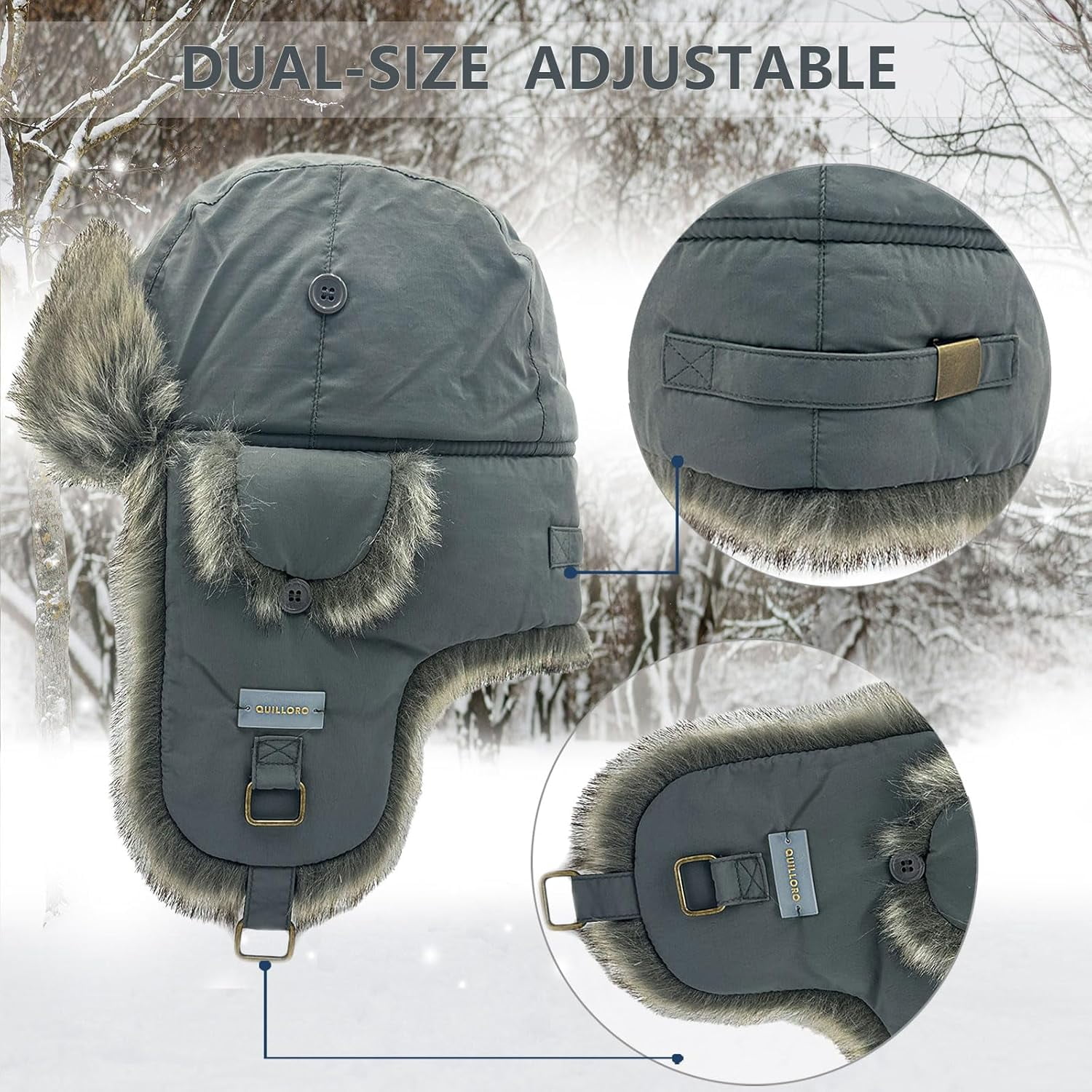 Winter Trapper Hat for Men and Women,Russian Ushanka Aviator Warm Cold Proof Ski Hunting Cycling Winter Hats