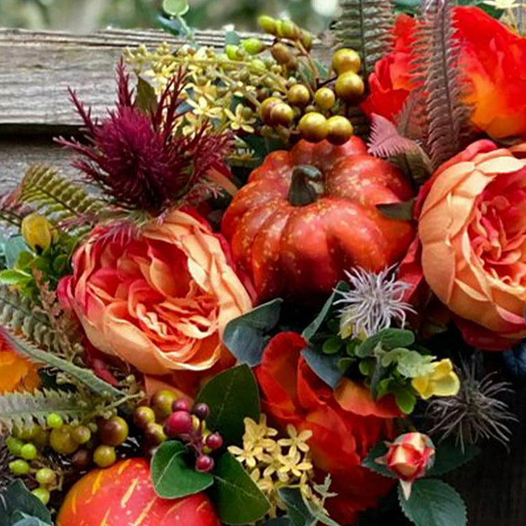  Fall Peony and Pumpkin Wreath Autumn Year Round Wreaths for  Front Door Artificial Fall Wreath Autumn Front Door Wreath Thanksgiving  Wreath for Home Farmhouse Home Wall Window Festival (16in) : Home