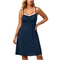 thumbnail image 3 of WAGUTH Womens Oversized Nightgown Lace Trim Ruched Cami Dress Soft Casual Sleeveless Sleepwear for Home Wear, 3 of 8