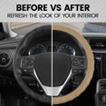 thumbnail image 5 of BDK Genuine Beige Leather Steering Wheel Cover for Car, Large (15.5" - 16.5") – Ergonomic Comfort Grip for Men & Women, Universal Fit Car Steering Wheel Cover for Vehicles with Large Steering Wheels, 5 of 7
