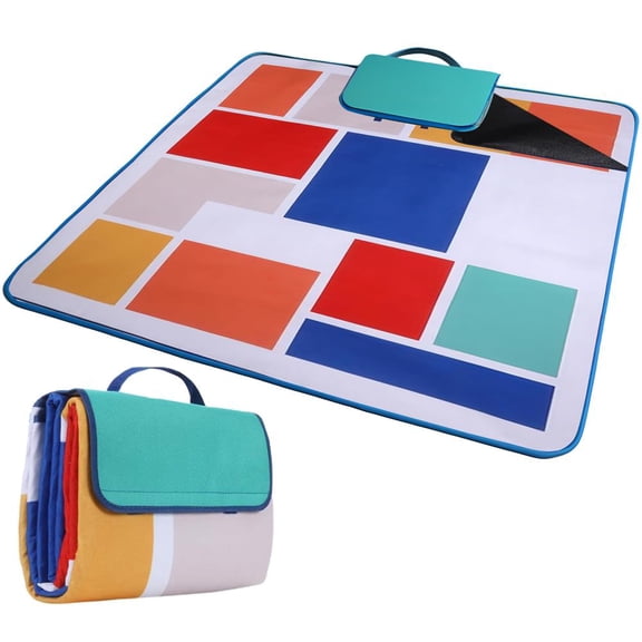 Scuddles Extra Large Waterproof Picnic Blanket 60x80, Portable Beach & Camping Mat with Soft 3-Layer Design, Water-Resistant Backing, Machine Washable Outdoor Blanket