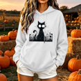 thumbnail image 2 of PNTUTB Halloween Women's Hoodie Drawstring Long Sleeve Sweatshirt Fashion Print Casual Loose Comfortable Fall Winter Trendy Top with Pocket, 2 of 7