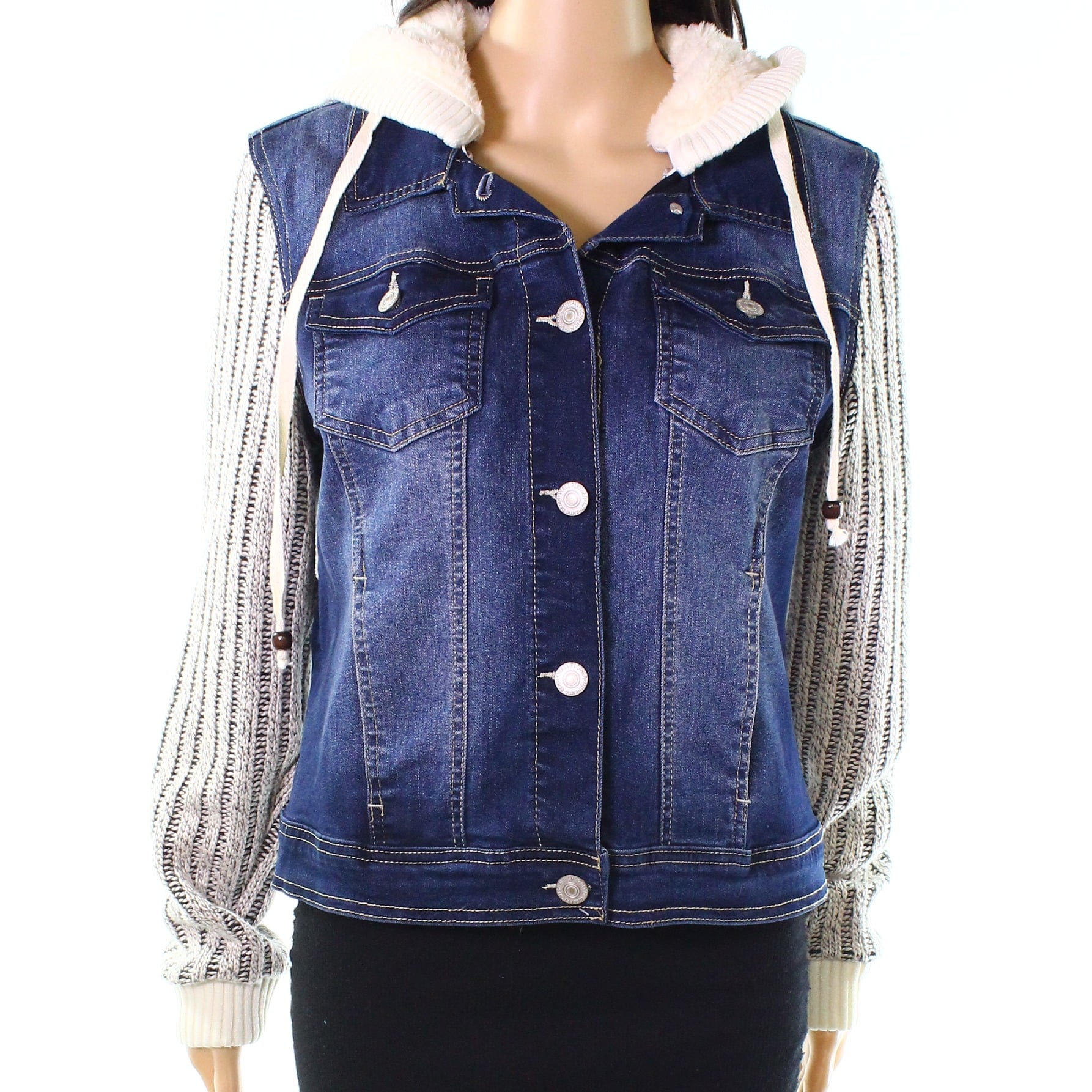 denim and knit jacket