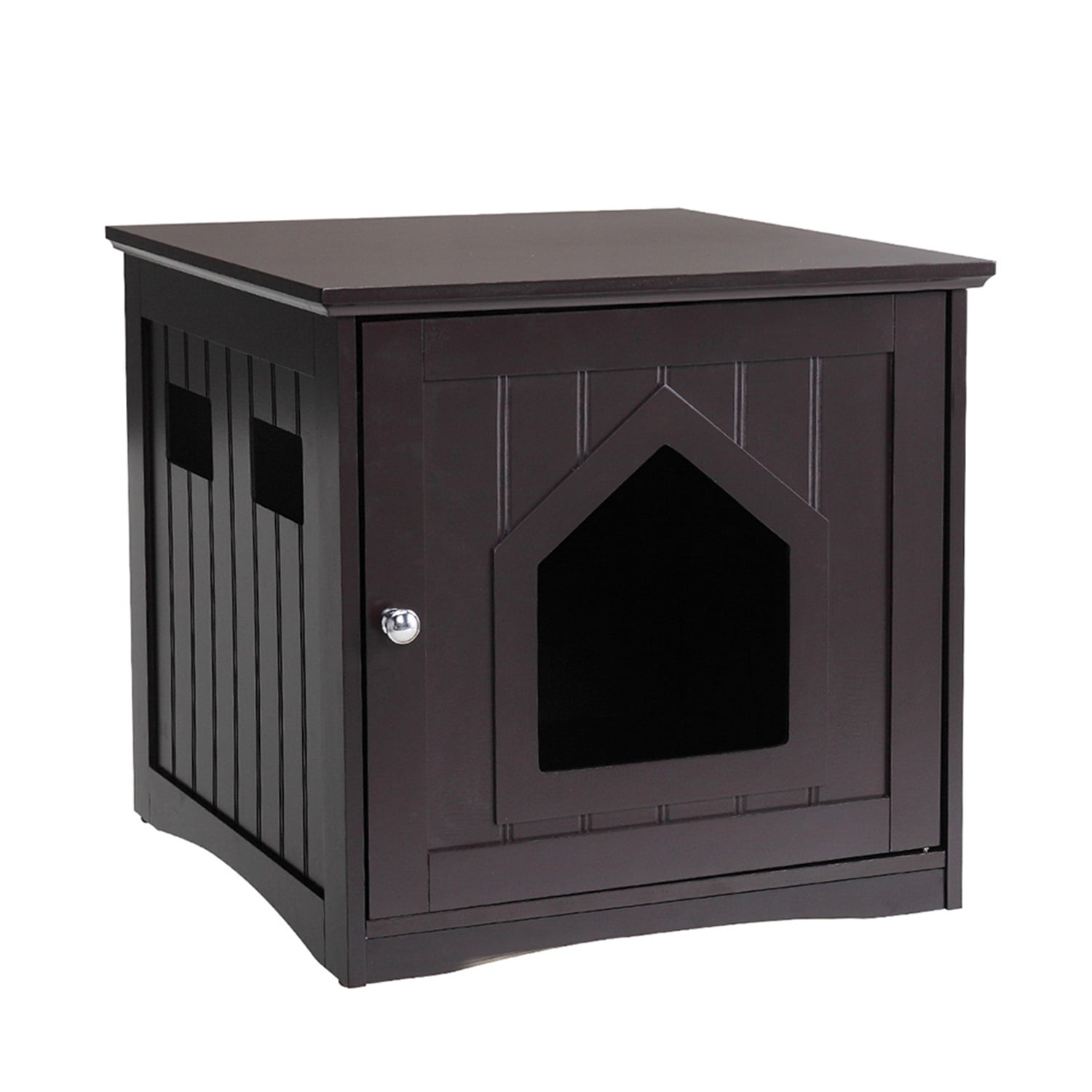 Pefilos 20" Decorative Cat House & Side Table Cat Home Indoor Pet Crate Litter Box Enclosure, Brown Pefilos 20" Decorative Cat House & Side Table Cat Home Indoor Pet Crate Litter Box Enclosure, Brown