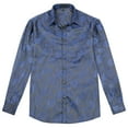 thumbnail image 4 of AZoiNM Men's Print Patchwork Casual Shirt Slim Fit Long Sleeve No Pocket, 4 of 10