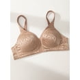 thumbnail image 4 of Deyllo Women's Non Padded Wireless Plus Size Full Coverage Minimizer Bra, Toffee 42DDD, 4 of 16