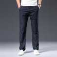 thumbnail image 1 of OmicGot New Arrival Men's Pant Breathable Solid Color Mid Straight Loose Men Trousers Plus Size 42, 1 of 13