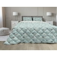 thumbnail image 1 of Blue Sky Comforter & Sham Bedding Set, Clouds with Various Details Polka Dots Stripes Rain, 3 pcs Duvet Set Microfiber Filling Quilt, 5 Sizes, Seafoam Multicolor, by Ambesonne, 1 of 4