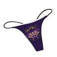 thumbnail image 4 of Women's Panties Women's Casual And Thong Panties Mardi Print Comfortable Low Waist Panties Purple M, 4 of 4