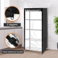 thumbnail image 4 of Vensio -Waterproof Storage Shelving Unit Cover for 36x18x72 Inch Racks, Dustproof 210D Silver Coated Wire Rack Protector with 2 Zippers and Sticky Straps, Black, 4 of 8