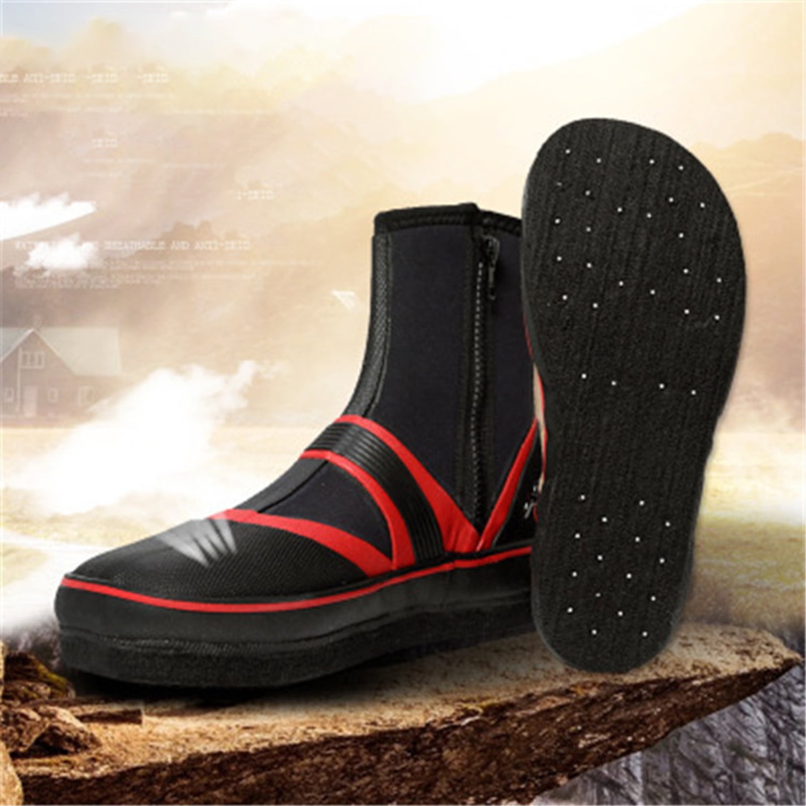 1 Pair Fishing Shoes Non-slip Waterproof Breathable Fishing Rain