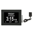 thumbnail image 1 of Reloj de día digital Reloj regulable automático de 7 pulgadas con despertador de mes y año no abreviado para personas mayores Enchufe de EE. UU. de 110-240 V, 1 of 8