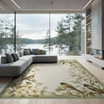 thumbnail image 2 of ODIKA 8'x10' Washable Area Rug Non-Shedding, Easy Care, Long Vintage Sage Bird Trailing Vine Border Scattered Bathroom for King Size Bedroom Under Bed, Master Suite, 2 of 7