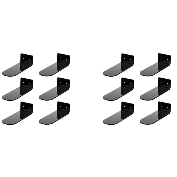 12 Pack Floating Shoe Shelves,Black Acrylic Wall Mounted Shoe Display