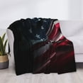 thumbnail image 3 of Uemuo American Flag Waving Print Printed Throw Blanket for Couch, Fluffy Fuzzy Blankets for Bed, Sofa, Cozy Flannel Faux Fur Blanket-50"x40", 3 of 6