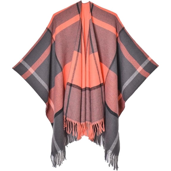 Zhengup Women's Elegant Shawl Wraps Open Front Cardigan Sweater for Travel Plane Blanket