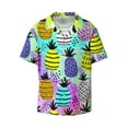thumbnail image 5 of Picia Graffiti Pineapples Men's Linen Shirts Short Sleeve Cuban Beach Shirts Casual Shirts Button Down Shirt for Men Beach Summer Wedding Shirt-3X-Large, 5 of 7