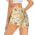thumbnail image 2 of Uemuo Honey Honeycomb Pattern Women's Athletic Shorts High Waisted Running Shorts with Liner Pockets Gym Elastic Workout Shorts-XX-Large, 2 of 9