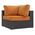 thumbnail image 1 of Modway Convene Aluminum and Rattan Outdoor Patio Corner in Espresso/Orange, 1 of 4