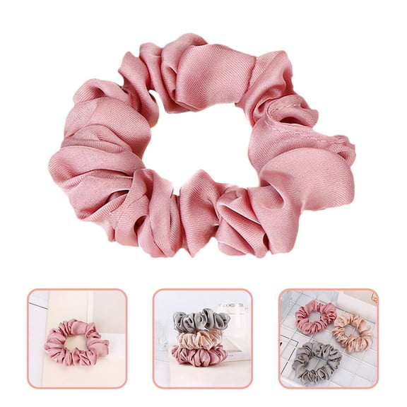 Luxshiny 4Pcs Hair Tie Holder for Thick Hair Pink Elastic Scrunchies 3.5*3.5*0.8in