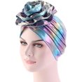 thumbnail image 1 of Flash Laser Flower Bandana Gorro colorido para mujer Diadema elástica (paquete de 1) JM, 1 of 5