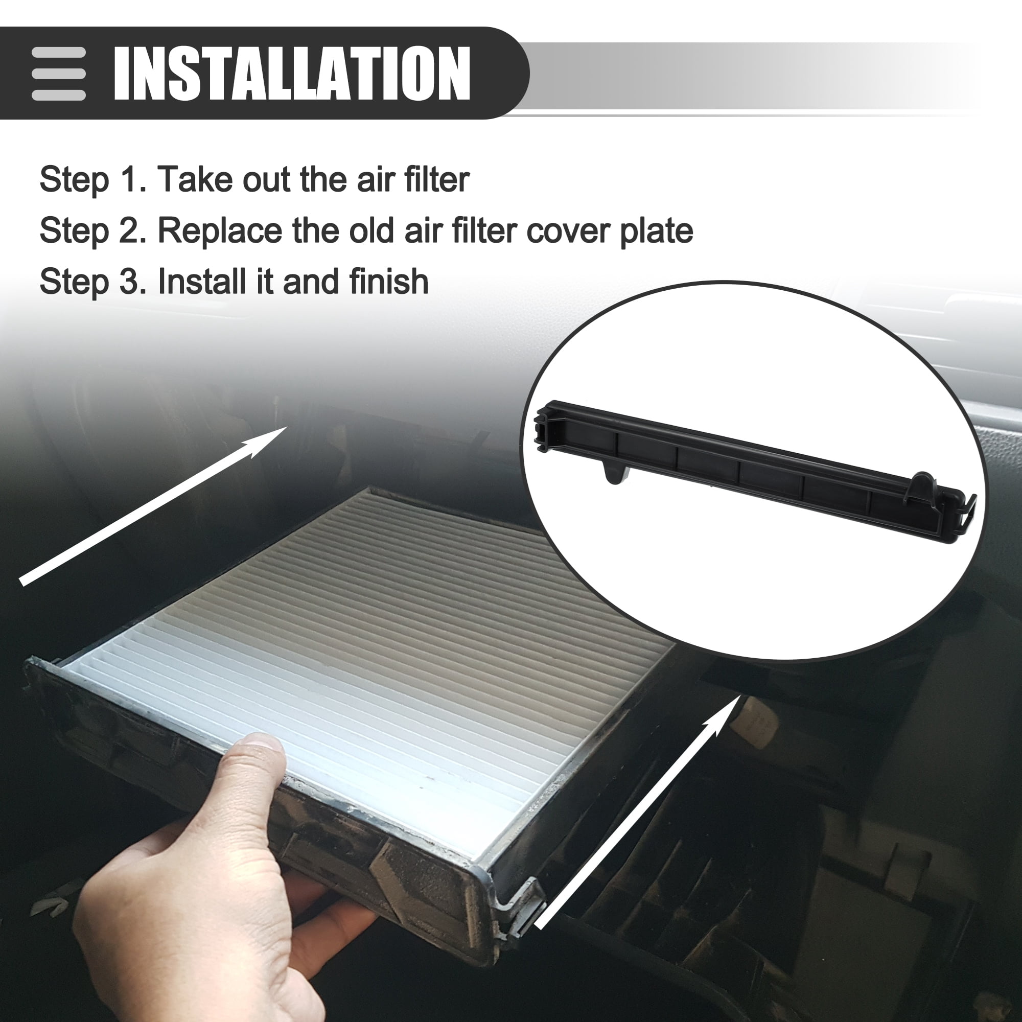 Unique Bargains Cabin Air Filter Cover for Jeep Cherokee 2014-2020 No.68223045AB Black