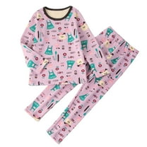 CYRBOKO Thermal Sets for Girls, Crew Neck Elastic Waist Fall Long Sleeve Underwear sets Multicolor Size 6-7 T
