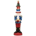 thumbnail image 2 of LED Lighted Nutcracker Soldier with Christmas Tree - 29" - Blue and Red, 2 of 9