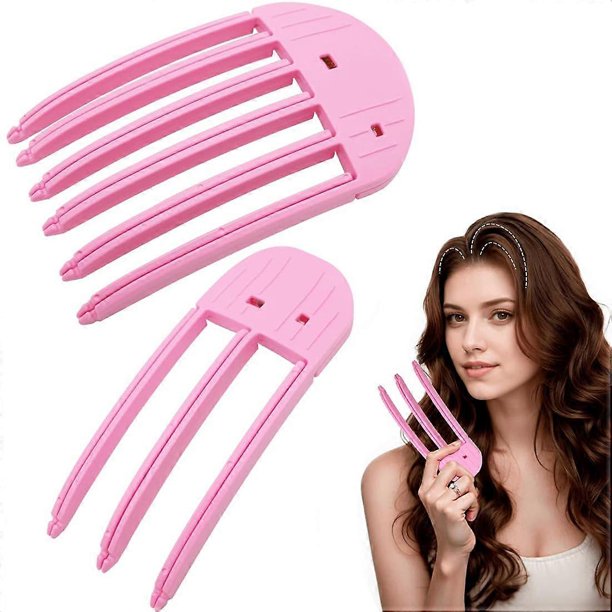 Pinzas para dar volumen al cabello y rulos para peinar el flequillo con fijación duradera, paquete de 2