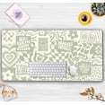 thumbnail image 5 of Boho Aesthetic Desk Mat Beige Retro Hippie Boho XXL Large Extended Gaming Green Sage Mouse Pad Women Gamer Girl Work Office Computer Deskmat Mousepad Laptop Keyboard Mat Desk Pad 31.5x15.75 in, 5 of 6