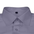 thumbnail image 5 of Zshosam Men's Dress Shirt Regular Fit Poplin Solid(Grey,XXXL), 5 of 8