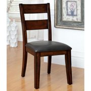 Furniture of America Paur Farmhouse Brown Wood Dining Chairs (Set of 2) by