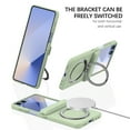 thumbnail image 2 of TECH CIRCLE for Galaxy Z Flip 6 2024 6.7" Magnetic Phone Case with Rotating Kickstand Grip Ring Holder, Compatible with MagSafe, Built-in Tempered Glass Screen Protector, Protective Slim Cover, Green, 2 of 7