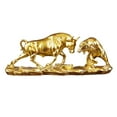thumbnail image 3 of Estatua de oso y toro Feng Shui, figura de toro, decoración de vaca moderna de fina mano de obra Dorado 40x11x15.5cm, 3 of 9