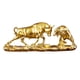 thumbnail image 3 of Figura de toro, estatua de oso y toro Feng Shui, figura de resina exquisita china Dorado 28x8x11.5cm, 3 of 9