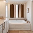 thumbnail image 3 of Brown White Stripe Kitchen Curtains 84 Inch Length, Modern Rustic Vertical Striped Grommet Top Bedroom Living Room Curtains, Light Filtering Cafe Curtain Drapes 2 Panels Set 104''x84'', 3 of 9