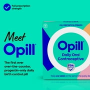 Opill Daily Oral Birth Control Pills, Progestin-Only, 3 Month, 84 ct